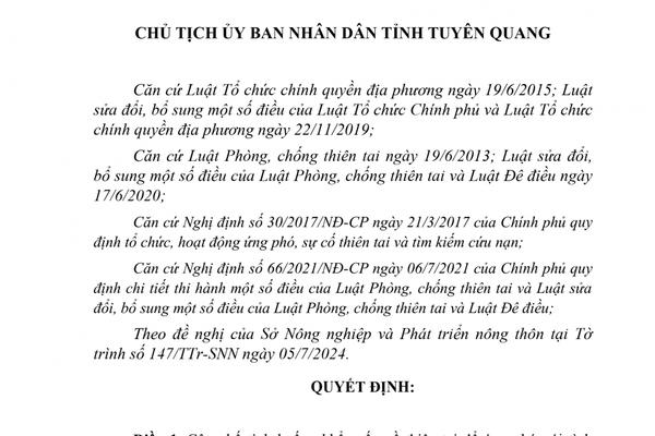 Công bố tình huống khẩn cấp về thiên tai để ứng phó với tình hình lũ quét, sạt lở đất tại khu dân cư tổ dân phố Nà Khà, thị trấn Lăng Can, huyện Lâm Bình