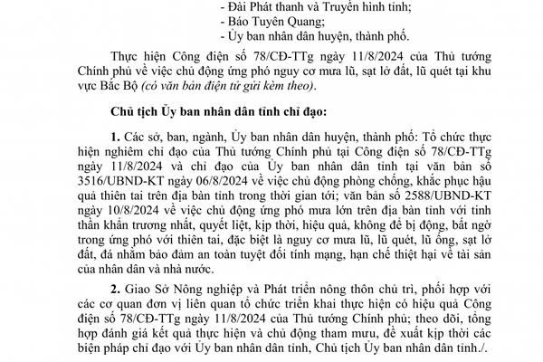 (TTV) Chủ động ứng phó với mưa lũ, lũ ống, lũ quét, sạt lở đất, đá trên địa bàn tỉnh trong thời gian tới