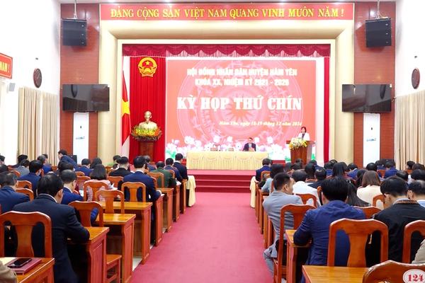 (TTV) Kỳ họp thứ chín, Hội đồng nhân dân huyện Hàm Yên khóa XX