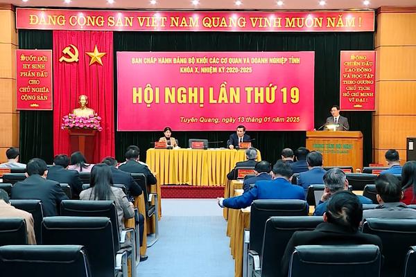 (TTV) Hội nghị lần thứ 19 Ban Chấp hành Đảng bộ Khối các cơ quan và doanh nghiệp tỉnh khóa X