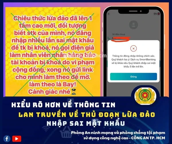 Thực hư chiêu lừa đảo đăng nhập sai mật khẩu tài khoản ngân hàng - Ảnh 1.