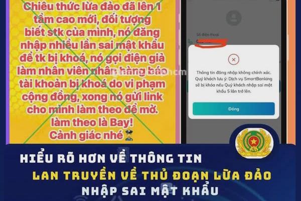 Thực hư chiêu lừa đảo "đăng nhập sai mật khẩu tài khoản ngân hàng"