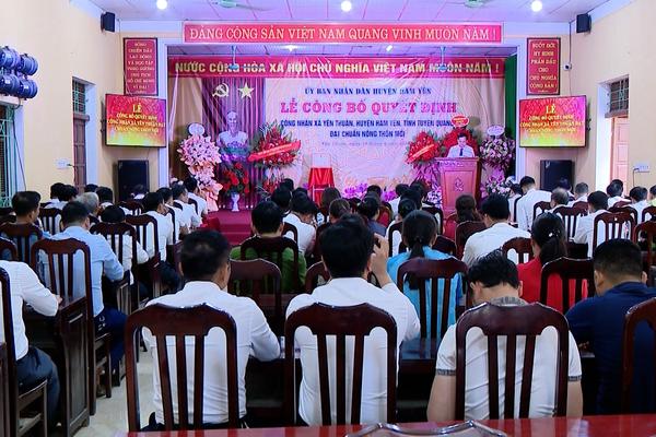 (TTV) Lễ công bố Quyết định xã Yên Thuận, huyện Hàm Yên đạt chuẩn nông thôn mới