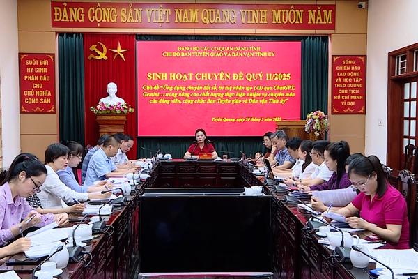 (TTV) Ban Tuyên giáo và Dân vận Tỉnh ủy tổ chức Sinh hoạt chuyên đề quý II/2025