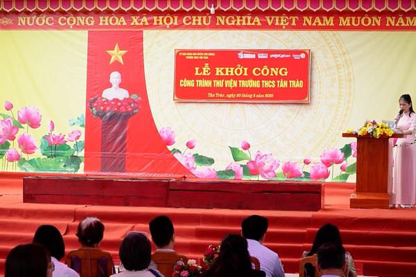 (TTV) Khởi công dự án Thư viện Trường THCS Tân Trào