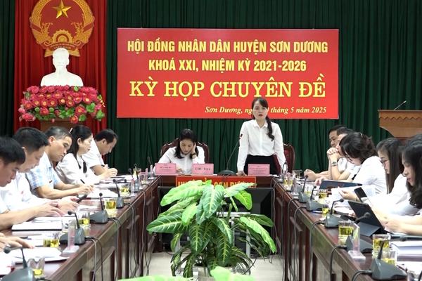 (TTV) Kỳ họp chuyên đề lần thứ 15, HĐND huyện Sơn Dương khóa XXI, nhiệm kỳ 2021 – 2026