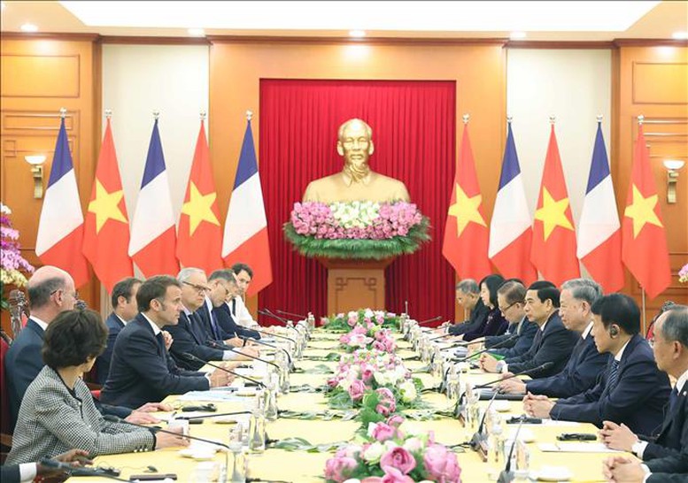 Tổng Bí thư Tô Lâm hội kiến Tổng thống Pháp Emmanuel Macron- Ảnh 3.