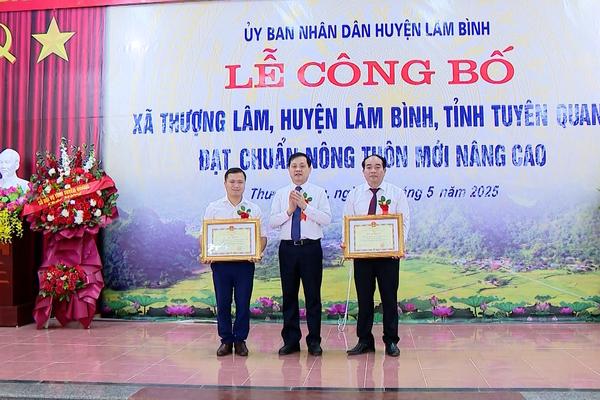 (TTV) Lễ công bố Quyết định của UBND tỉnh công nhận xã Thượng Lâm đạt chuẩn nông thôn mới nâng cao
