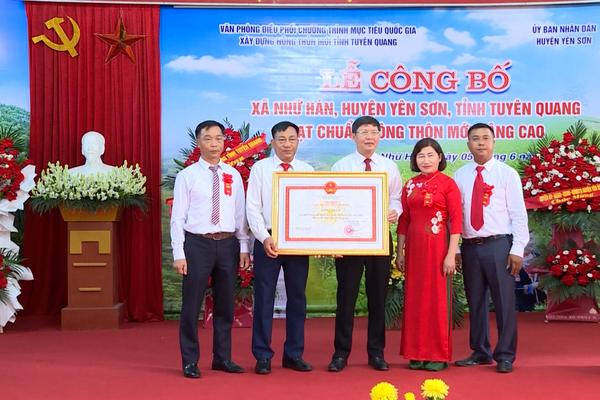 (TTV) Lễ công bố Quyết định của Chủ tịch UBND tỉnh công nhận xã Nhữ Hán đạt chuẩn nông thôn mới nâng cao 