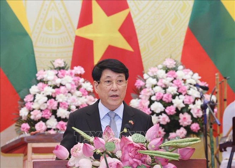 Chủ tịch nước Lương Cường chủ trì chiêu đãi chính thức Tổng thống Lithuania Gitanas Nauseda- Ảnh 2.
