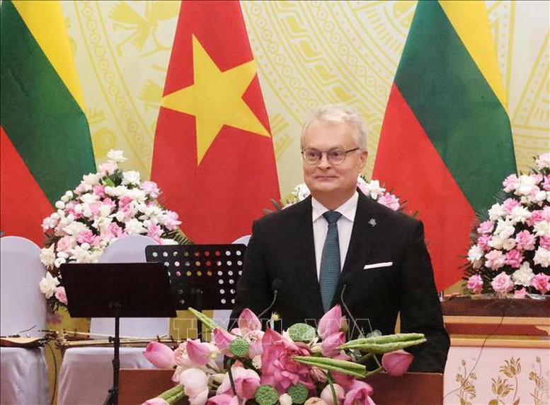 Chủ tịch nước Lương Cường chủ trì chiêu đãi chính thức Tổng thống Lithuania Gitanas Nauseda- Ảnh 3.