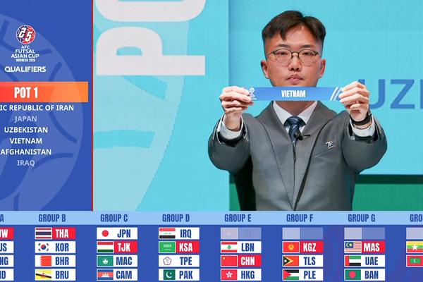 Tuyển Việt Nam cùng bảng với Trung Quốc tại Vòng loại futsal châu Á 2026