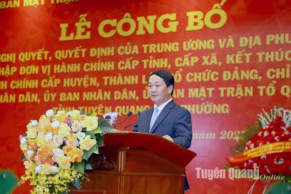 Phát biểu của đồng chí Bí thư Tỉnh ủy Hầu A Lềnh tại Lễ công bố Nghị quyết, Quyết định của tỉnh về hợp nhất đơn vị hành chính cấp tỉnh, sắp xếp đơn vị hành chính cấp xã