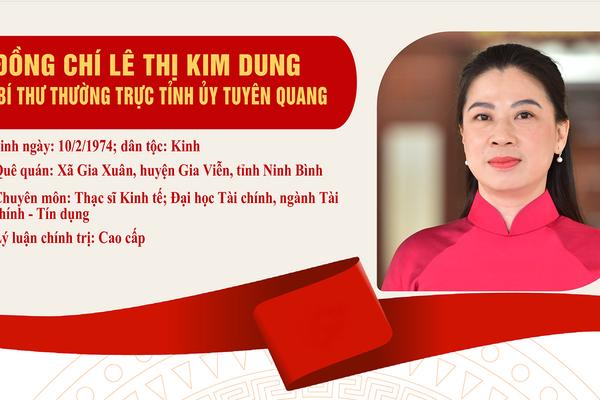 Tóm tắt quá trình công tác của đồng chí Lê Thị Kim Dung, Phó Bí thư Thường trực Tỉnh ủy Tuyên Quang