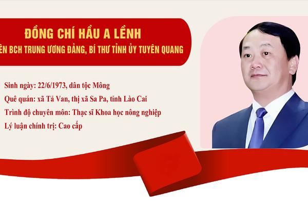 Tóm tắt quá trình công tác của đồng chí Hầu A Lềnh Ủy viên BCH Trung ương Đảng, Bí thư Tỉnh ủy Tuyên Quang