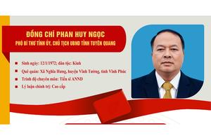Tóm tắt quá trình công tác của đồng chí Phan Huy Ngọc, Phó Bí thư Tỉnh ủy, Chủ tịch UBND tỉnh Tuyên Quang;