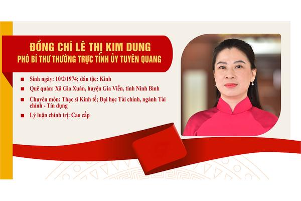 Tóm tắt quá trình công tác của đồng chí Lê Thị Kim Dung, Phó Bí thư Thường trực Tỉnh ủy Tuyên Quang
