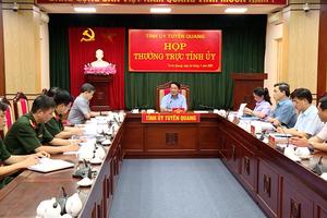 (TTV) Thường trực Tỉnh ủy duyệt văn kiện trình Đại hội đại biểu Đảng ủy Quân sự tỉnh Tuyên Quang nhiệm kỳ 2025-2030