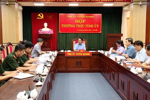 (TTV) Thường trực Tỉnh ủy duyệt văn kiện trình Đại hội đại biểu Đảng ủy Quân sự tỉnh Tuyên Quang nhiệm kỳ 2025-2030